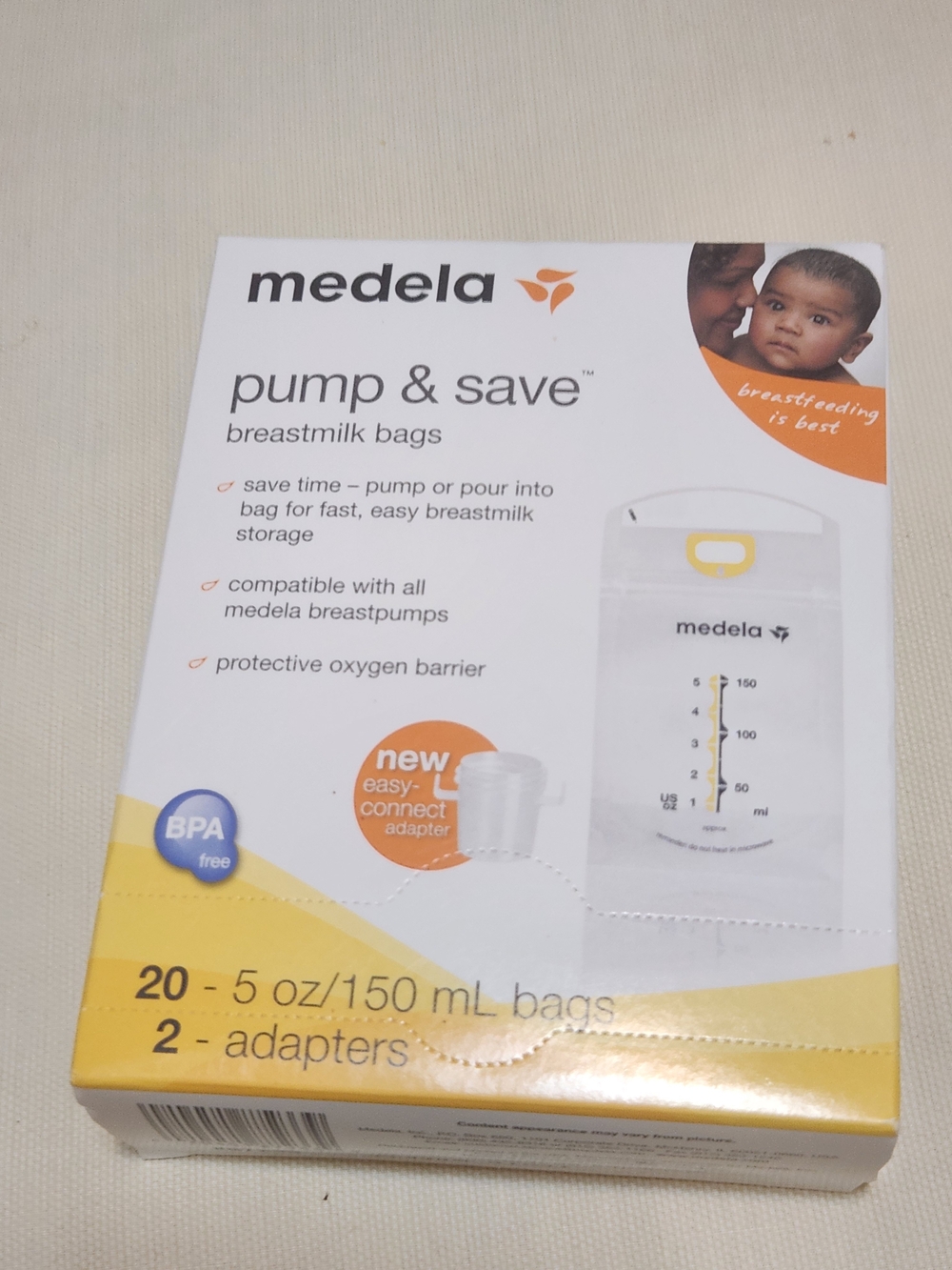 Packaging of baby breastmilk storage bags (not a phone accessory)